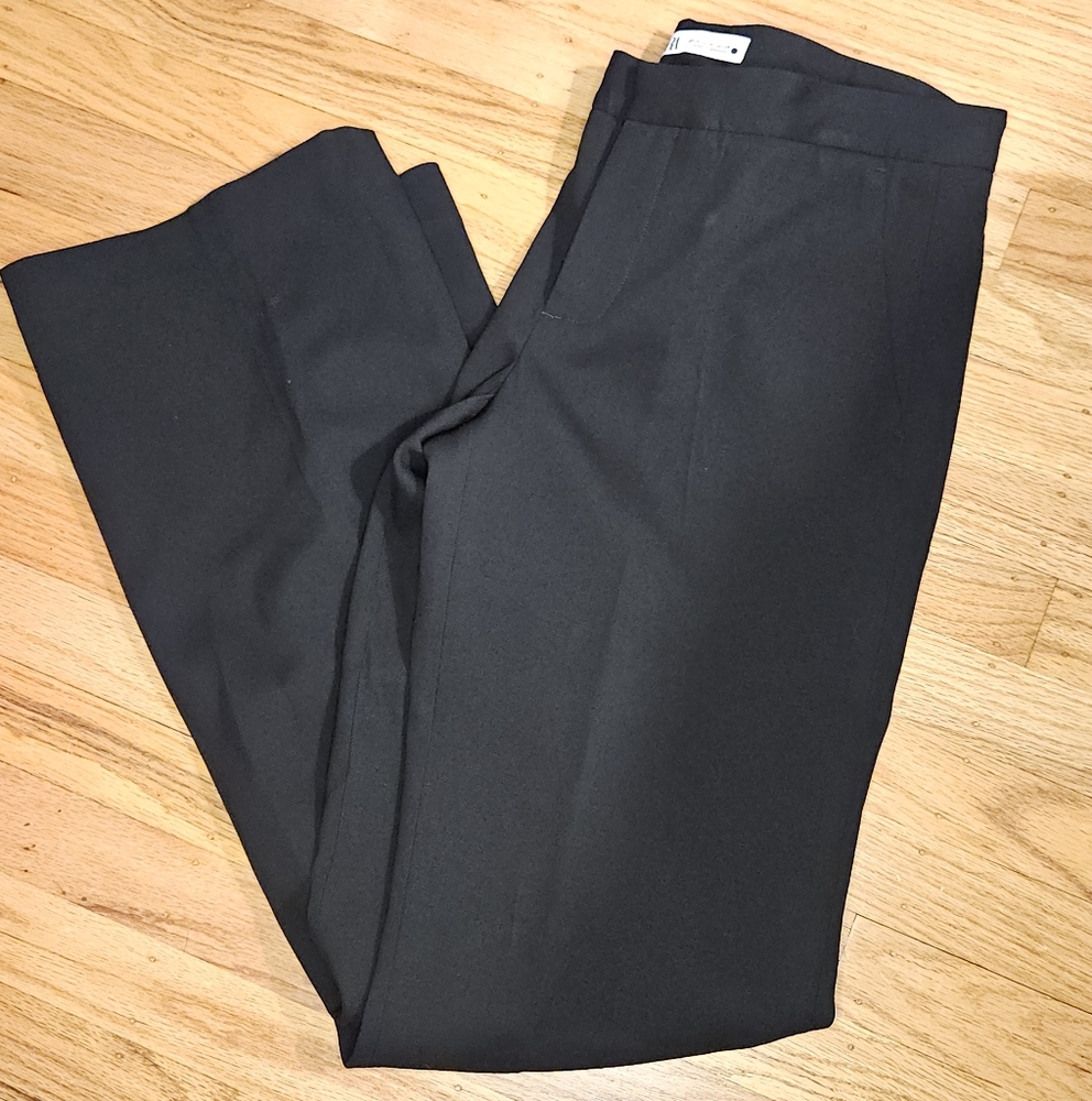 Zara Black Dress Pants Straight-Leg Flat Front